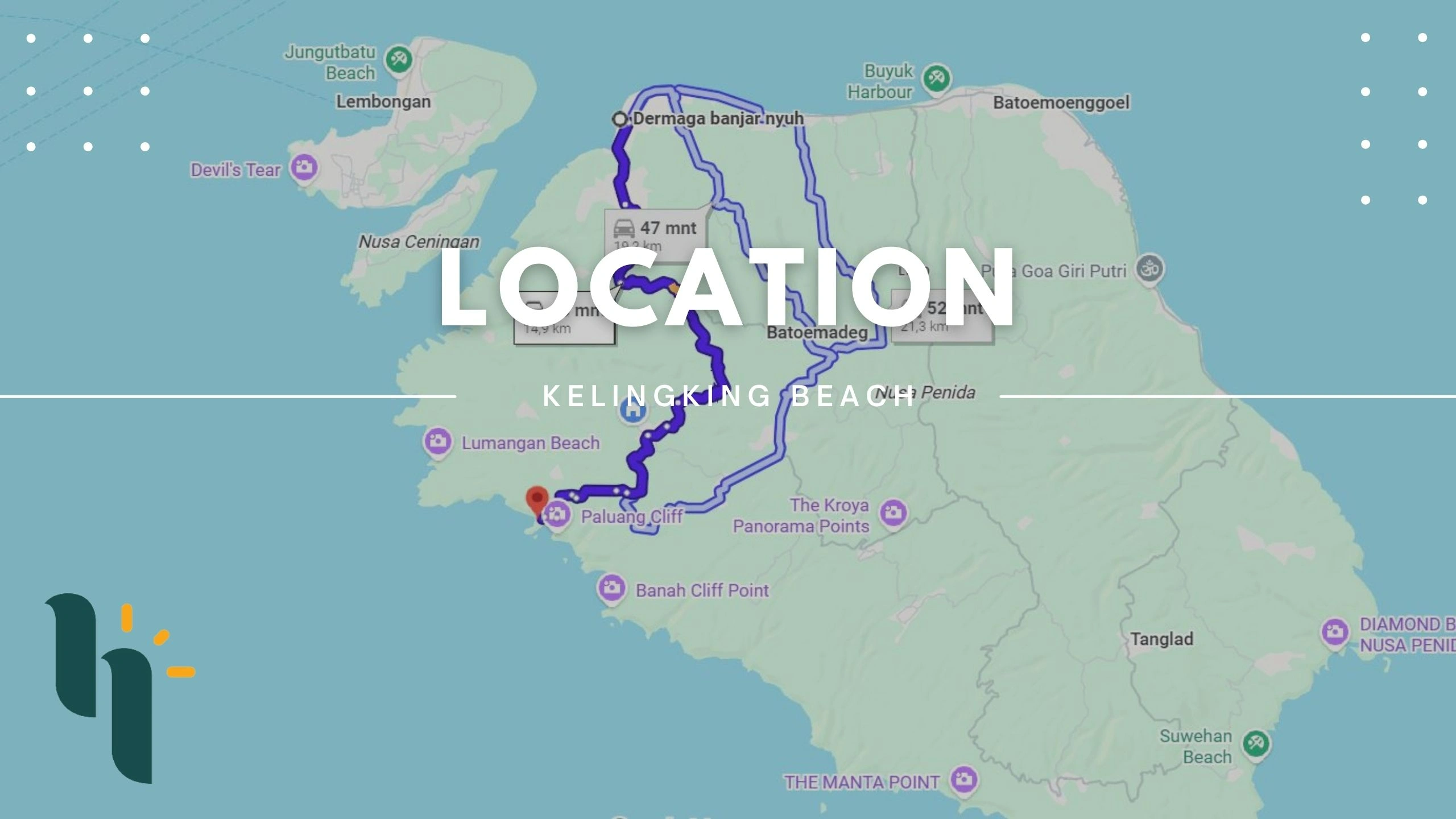 Kelingking beach distance