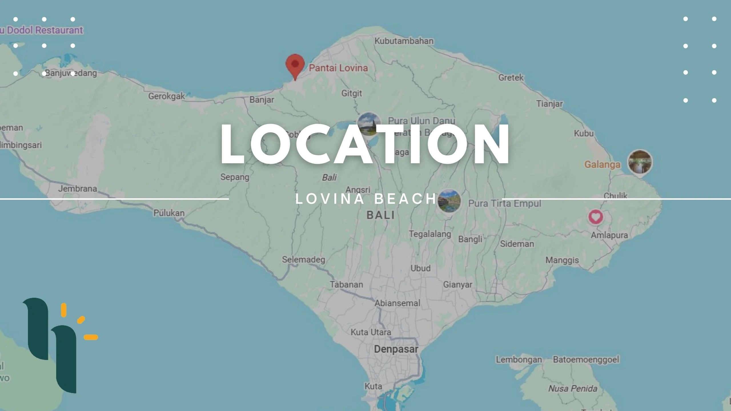 Lovina beach location
