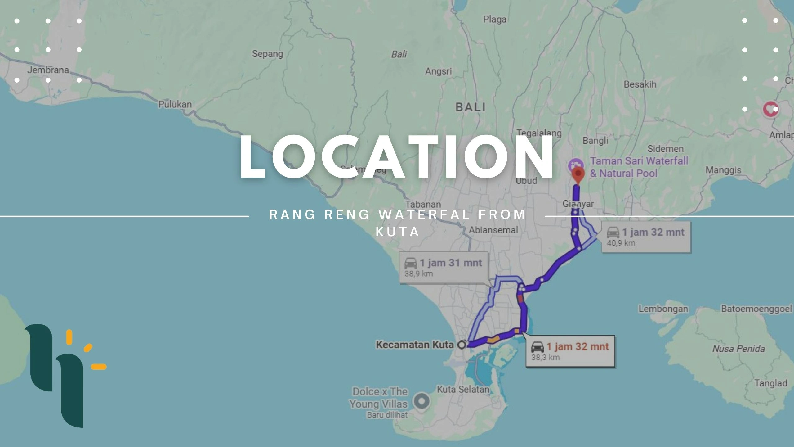 rang reng waterfall from kuta